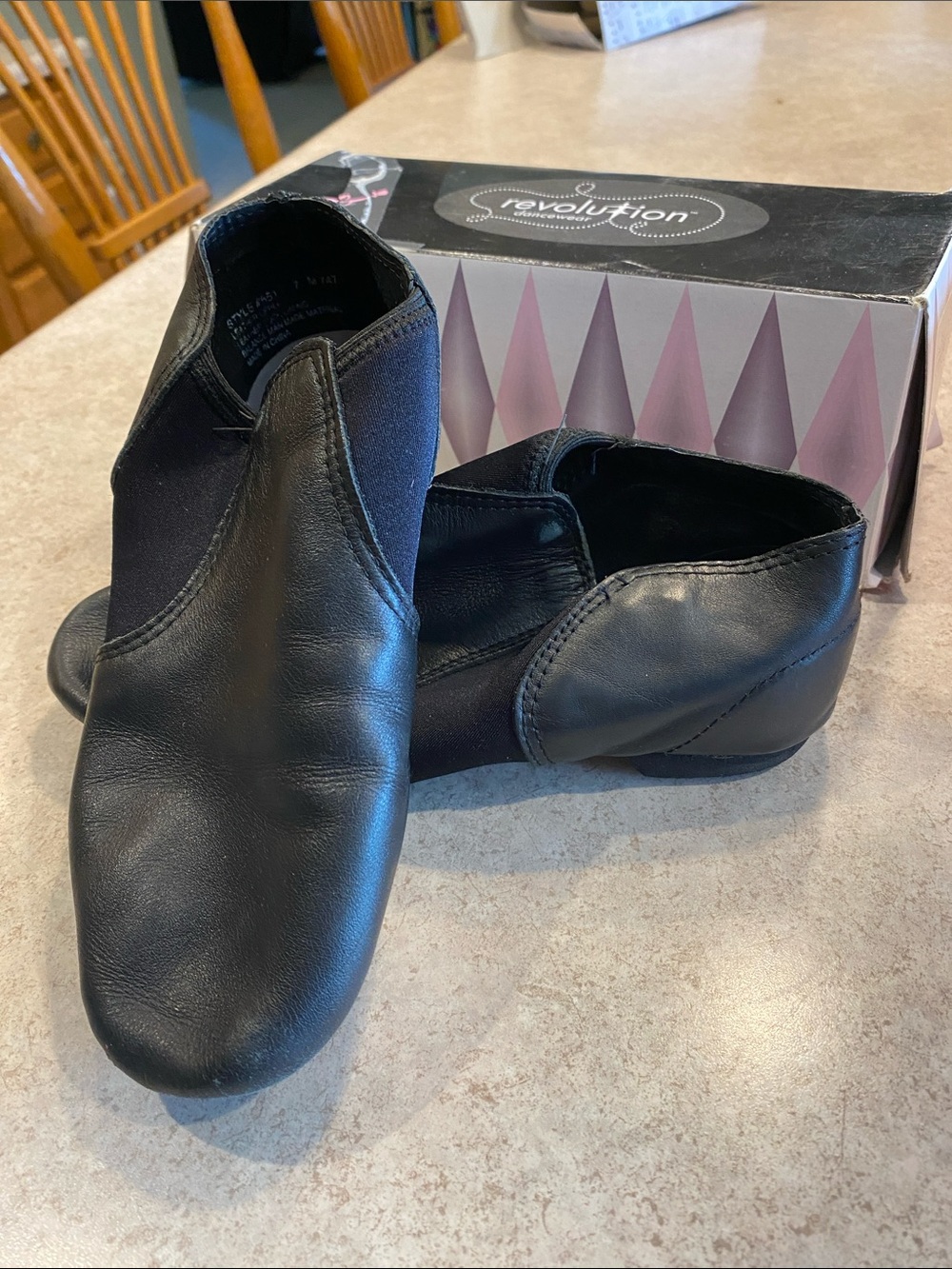 Revolution Black Slip-On Jazz Dance Loafers